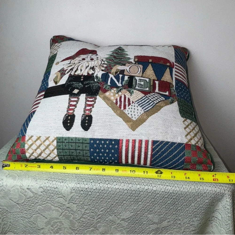Vintage Fashion Christmas Decorative Tapestry NOEL Pillow 16”‎ x 16”